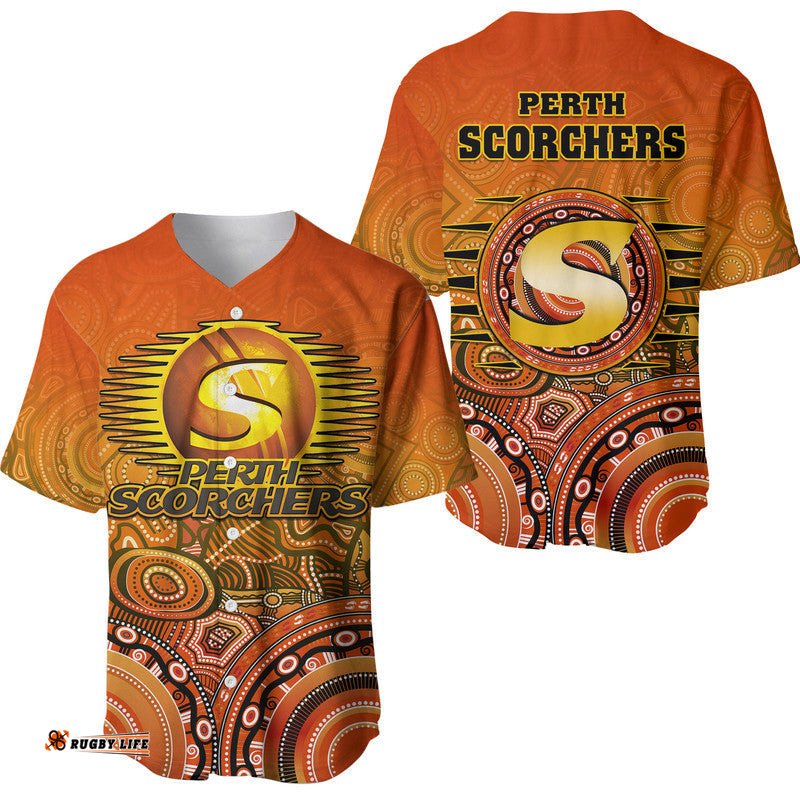 Perth Scorchers Indigenous Aboriginal Arts Baseball Jersey Shirt