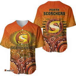 Perth Scorchers Indigenous Aboriginal Arts Baseball Jersey Shirt