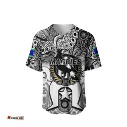 Custom Personalised Magpies Australian Football Torres Strait Islanders Mix Aboriginal Baseball Jersey Shirt