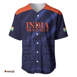 Custom India Cricket Baseball Jersey Shirt Go Men In Blue Sporty Version