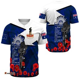 Anzac Day Lest We Forget Special Baseball Jersey Shirt