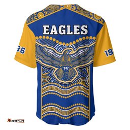 Eagles Football Baseball Jersey Shirt West Coast 1986 Aboriginal Sporty Style