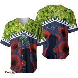 Raiders Rugby Baseball Jersey Shirt Anzac Day Lest We Forget