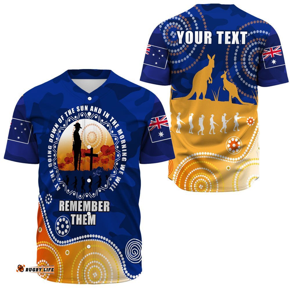 Custom Australia Anzac Camouflage Vitality Baseball Jersey Shirt