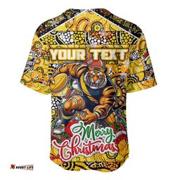 Custom Richmond Tigers Football Merry Christmas Baseball Jersey Shirt Indigenous Australian Art
