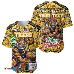 Custom Richmond Tigers Football Merry Christmas Baseball Jersey Shirt Indigenous Australian Art