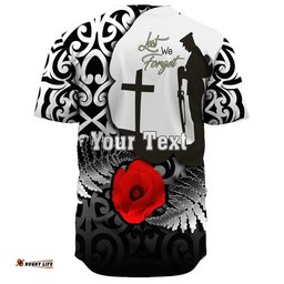 Custom Anzac Day Poppy Remembrance Baseball Jersey Shirt