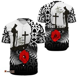 Custom Anzac Day Poppy Remembrance Baseball Jersey Shirt
