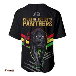 NRL Panthers Baseball Jersey Shirt Premiers Three Peat Proud Of Our Boys Black