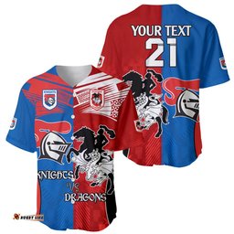NRL Dragons and Knights Sporty Style Baseball Jersey Shirt