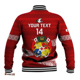 Custom Tonga Rugby Baseball Jacket 2023 Ikale Tahi Tongan Ngatu Pattern