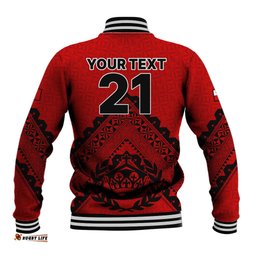 Custom Tonga Rugby Baseball Jacket Proud Tongan Ngatu Kupesi World Cup 2023 No2
