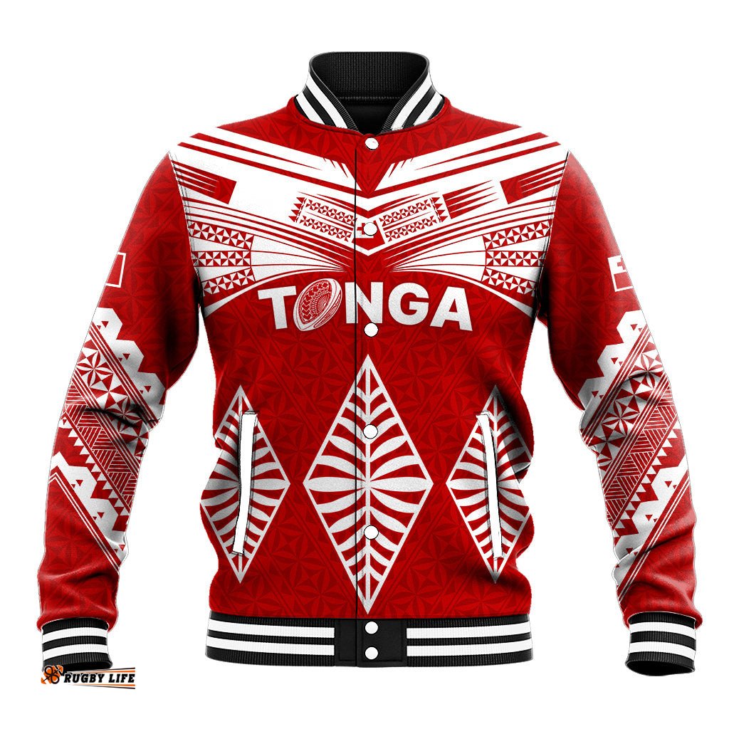 Custom Tonga Rugby Baseball Jacket Proud Tongan Ngatu Kupesi World Cup 2023 No1