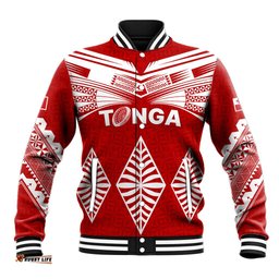 Custom Tonga Rugby Baseball Jacket Proud Tongan Ngatu Kupesi World Cup 2023 No1