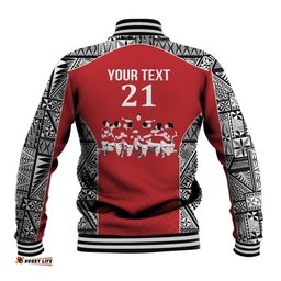 Custom Tonga Rugby Mate Ma'a Baseball Jacket Tonga XIII Make History Pacific Champions