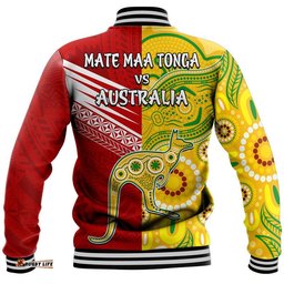 Australia Kangaroos and Mate Maa Tonga Baseball Jacket