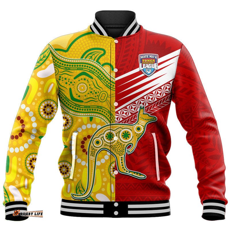 Australia Kangaroos and Mate Maa Tonga Baseball Jacket
