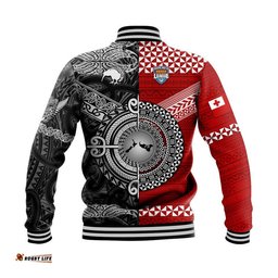 Mate Ma'a Tonga Ngatu And New Zealand Maori All Black Aboriginal Baseball Jacket Rugby Together