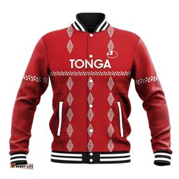 Custom Tonga Rugby 2024 Baseball Jacket Go Champions Ikale Tahi Ngatu Pattern