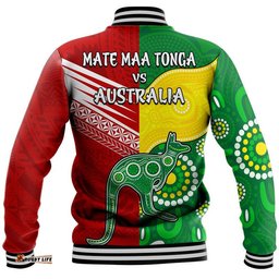 Australia Kangaroos and Mate Maa Tonga Baseball Jacket No2