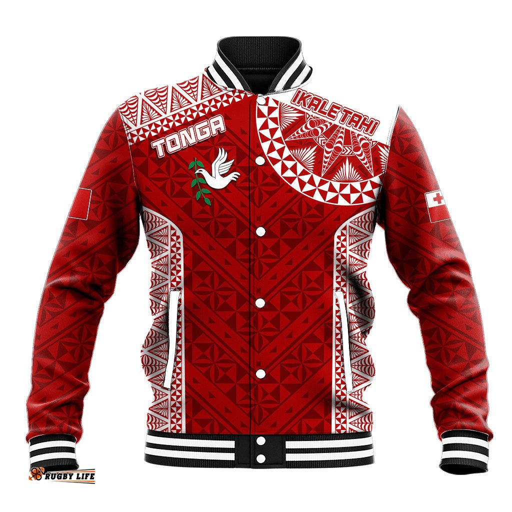 Personalised Tonga Rugby Baseball Jacket Ikale Tahi Champions World Cup 2023