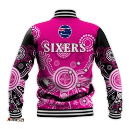 Sydney Sixers Baseball Jacket Cricket Indigenous Australian Art Ver.01