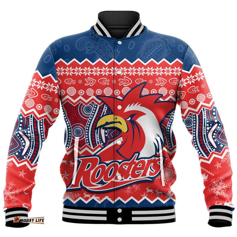 Sydney Aboriginal Roosters Christmas Vibe Baseball Jacket