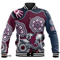 Custom Text And Number Sea Eagles Rugby Baseball Jacket Simple Aboriginal 1946