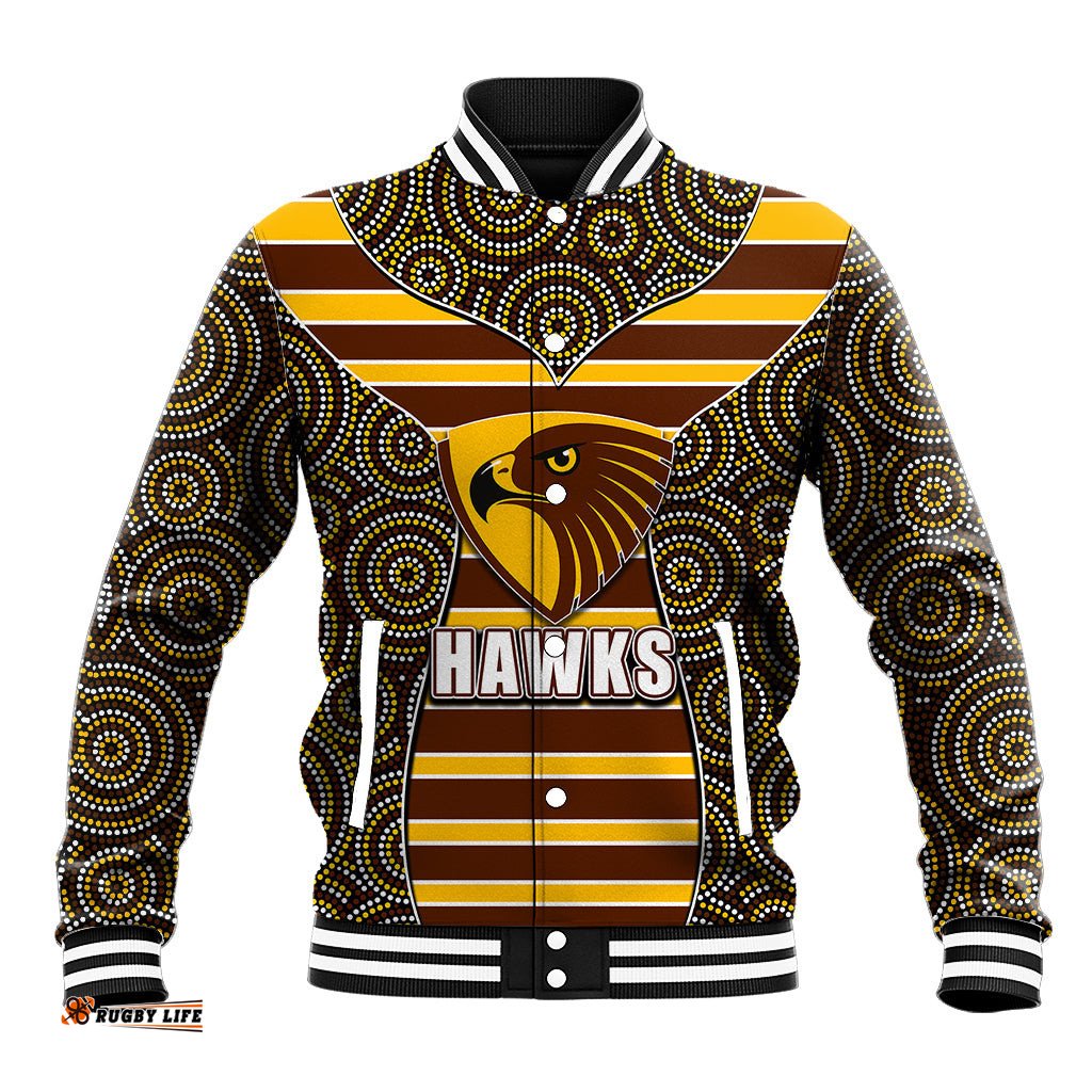 AFL - Hawks Baseball Jacket Mix Dot Aboriginal