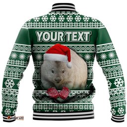 Custom Personalised Australian Wombat Christmas Vibe With Aboriginal Dot Painting Style Baseball Jacket
