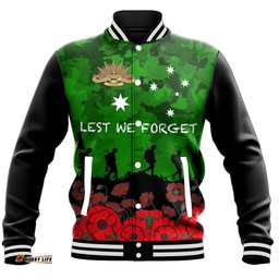 Vibe Hoodie Clothing - Australia Anzac Day Camouflage & Poppy Baseball Jacket