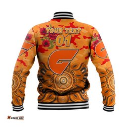 Custom Personalised Greater Western Sydney Giants ANZAC Baseball Jacket Indigenous Vibes