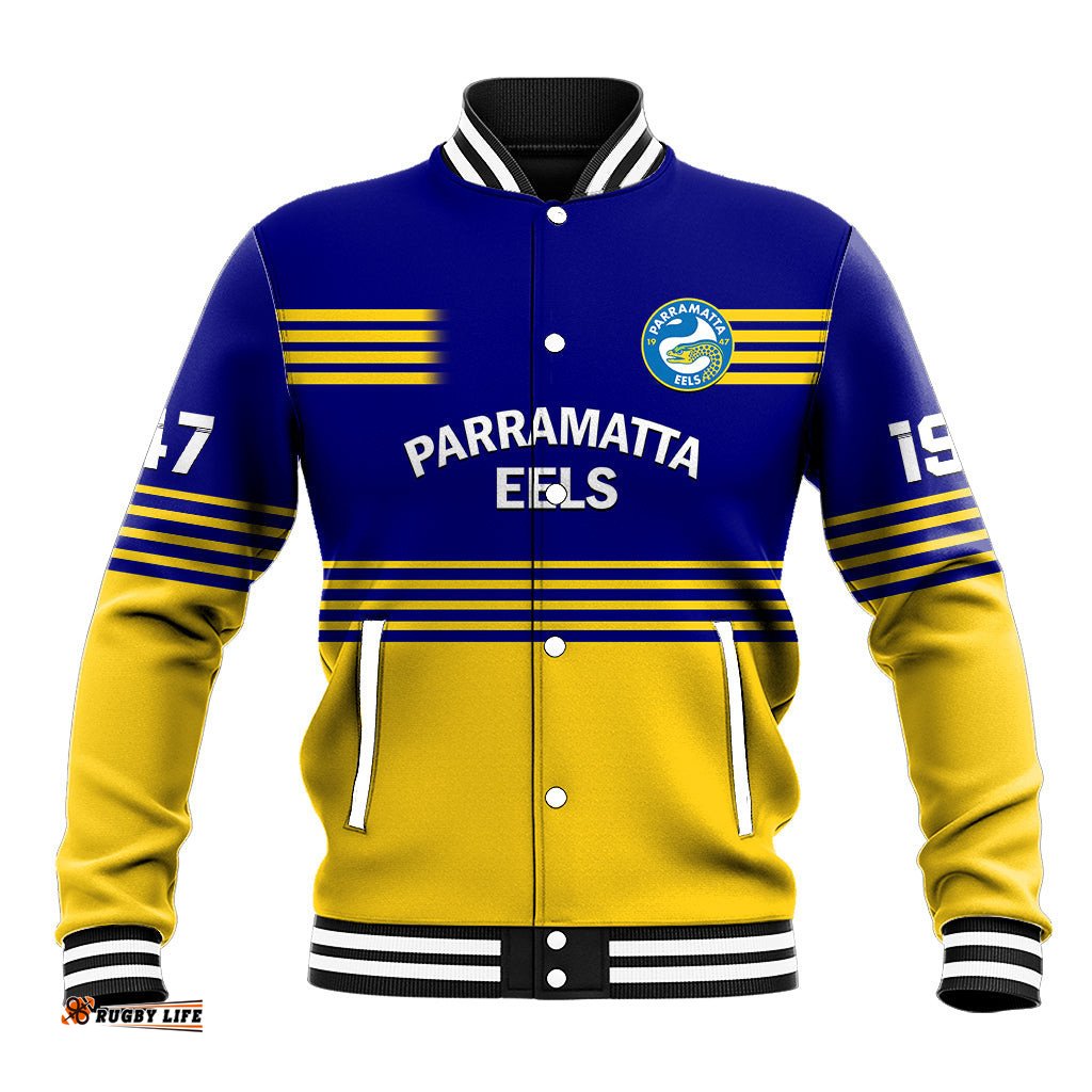 Eels Rugby Baseball Jacket Parramatta 1947 Dynamic Blue