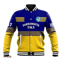 Eels Rugby Baseball Jacket Parramatta 1947 Dynamic Blue