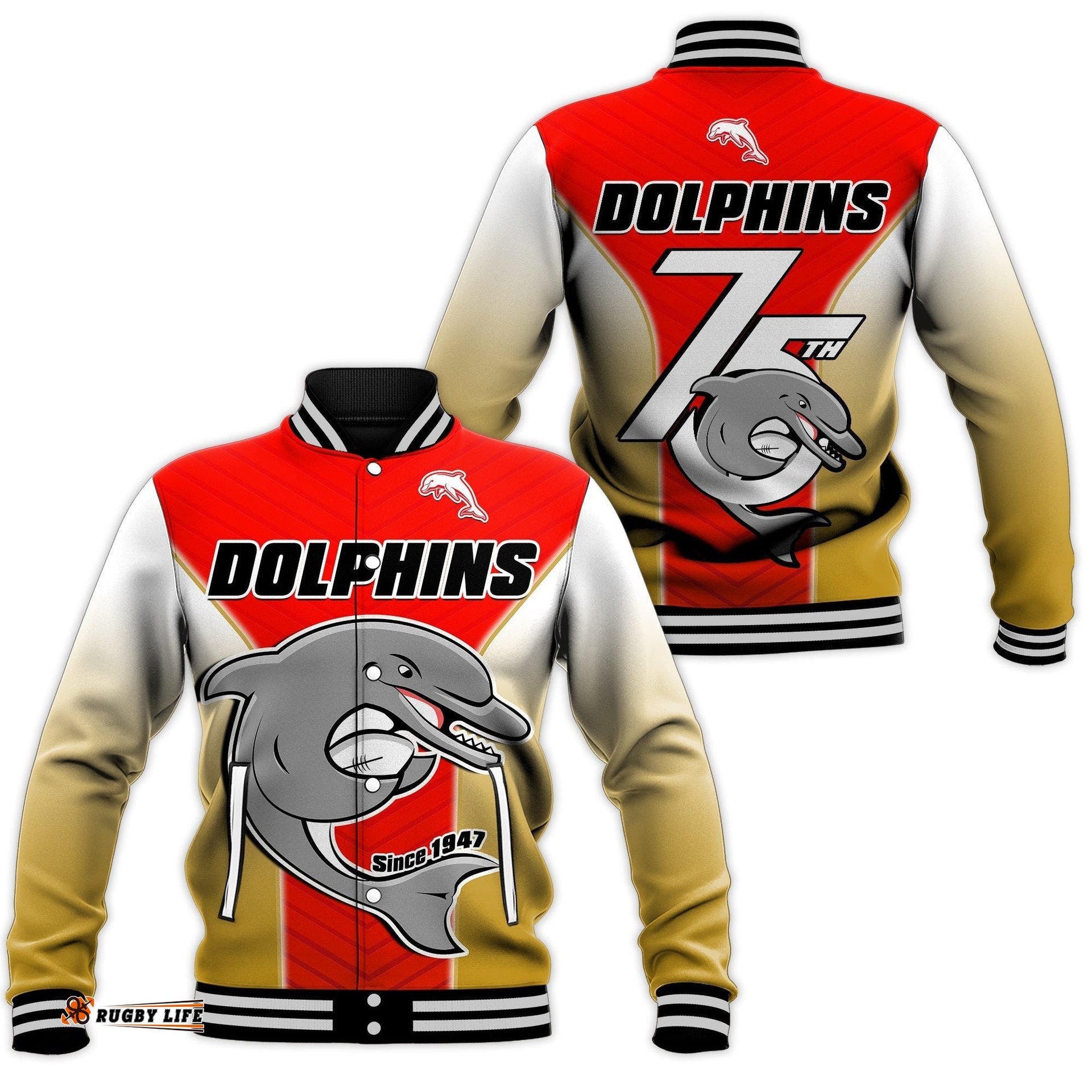 Dolphins Rugby Baseball Jacket Since 1947 Dynamic Version