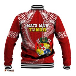 Tonga Rugby Baseball Jacket Mate Maa Tonga Pacific Tongan Ngatu