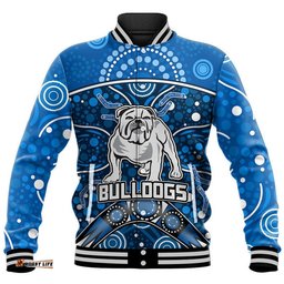 Bulldogs Rugby Baseball Jacket Boomerang Indigenous Dots