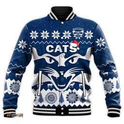 Cats Football Christmas Baseball Jacket Geelong Aboriginal Painting