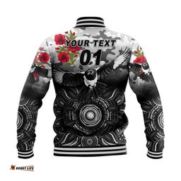 Custom Personalised Yuendumu Magpies Football Club ANZAC Baseball Jacket Indigenous Vibes