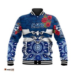 GeelongCats ANZAC Baseball Jacket Indigenous Vibes