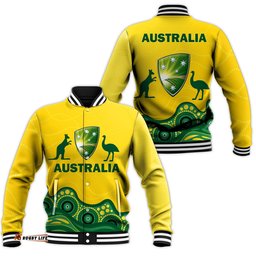 Australia Cricket Aboriginal Pattern Baseball Jacket