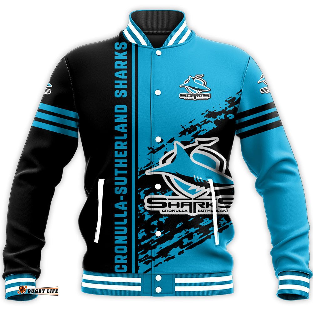 Cronulla-Sutherland Sharks Baseball Jacket Quarter Style - NRL
