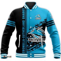 Cronulla-Sutherland Sharks Baseball Jacket Quarter Style - NRL