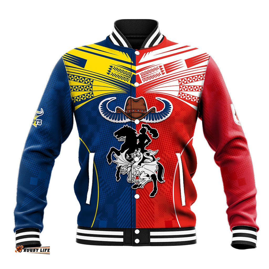 Custom NRL Cowboys Combine Dragon Rugby Baseball Jacket Sporty Style