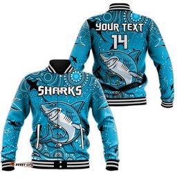 Custom Text And Number Sharks Rugby Baseball Jacket Go Sharkies Aboriginal Special Version Ver.03