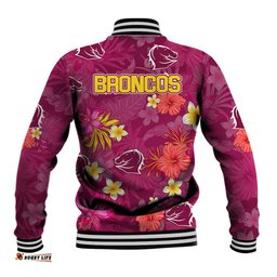 Broncos Rugby Baseball Jacket Beautiful Floral Pattern Spring Summer Vibe