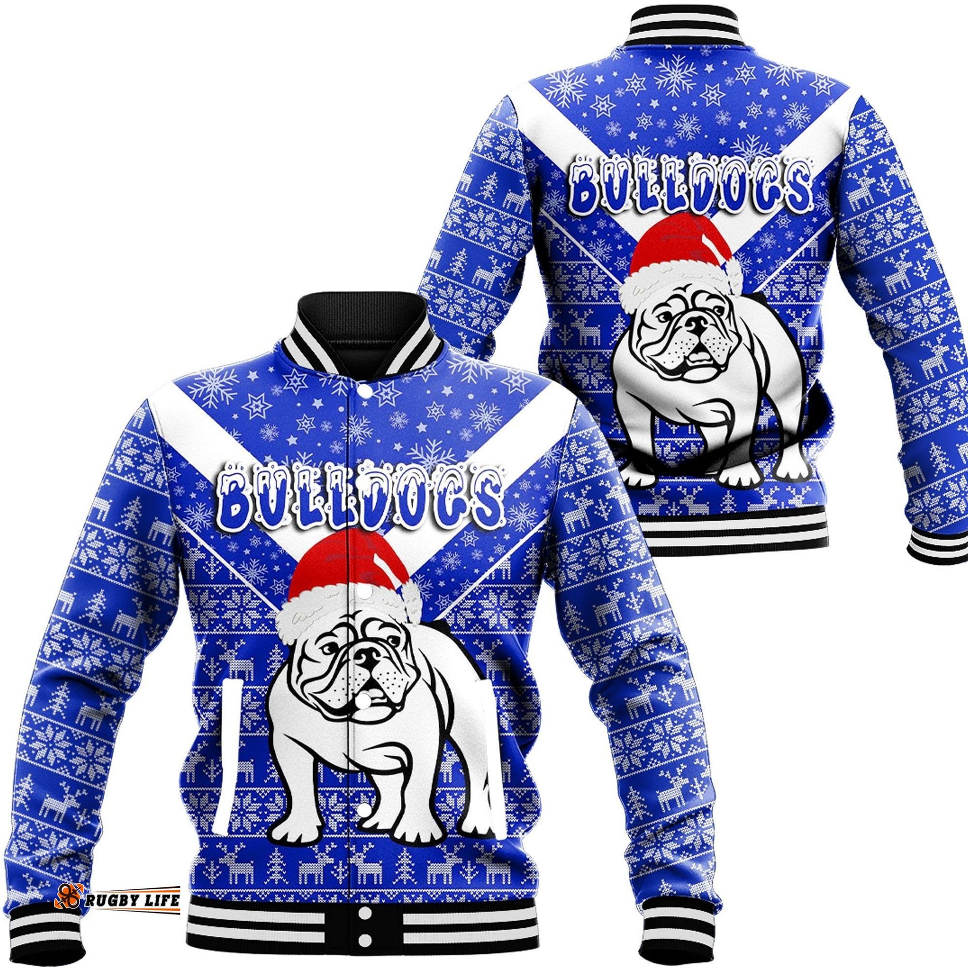 Vibe Hoodie Clothing - Canterbury-Bankstown Bulldogs Christmas Baseball Jackets