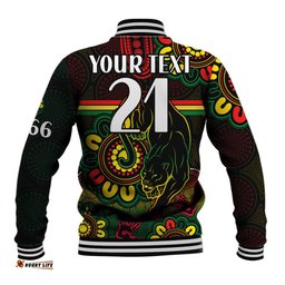 Custom Personalised NRL Penrith Panthers Rugby Baseball Jacket Panthers 1966 Aboriginal