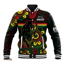 Custom Personalised NRL Penrith Panthers Rugby Baseball Jacket Panthers 1966 Aboriginal