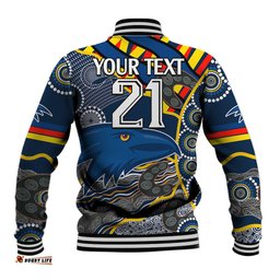 Custom Text And Number The Crows Football Baseball Jacket Adelaide Be Unique Aboriginal Dots